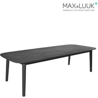Langer Esstisch für den Garten von Max & Luuk aus dunklen Teakholz - Lennon Tisch von Gartentraum.de