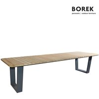 Langer Esstisch von Borek für den Garten aus Aluminium und Teakholz - Azoren Esstisch von Gartentraum.de