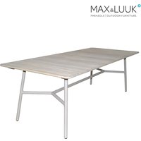 Langer Outdoor Esstisch mit Platte aus Teakholz und Rahmen aus Aluminium - Max & Luuk - Arda Esstisch / Grau von Gartentraum.de