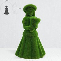 Lebensgroße Gartenfigur Mädchen mit Blumen - Topiary - Daike von Gartentraum.de