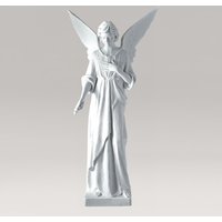 Lebensgroße Gartenstatue Engel neben Säule - Marmorguss - Angelo Custode Lebensgroße Gartenstatue Engel neben Säule - Marmorguss - Angelo Custode von Gartentraum.de