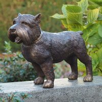 Lebensgroße Hundefigur - Terrier aus Bronze - Terrier Wudo von Gartentraum.de