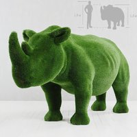 Lebensgroße Nashorn Skulptur - Topiary - GFK - grün - Akono Lebensgroße Nashorn Skulptur - Topiary - GFK - grün - Akono von Gartentraum.de