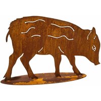Lebensgroße Wildschwein Gartenfigur - Frischling in Rostoptik - Frischling Heb Lebensgroße Wildschwein Gartenfigur - Frischling in Rostoptik - Frischling Heb von Gartentraum.de