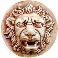 Löwenkopf Relief aus frostbeständiger Terrakotta - Leone von Gartentraum.de