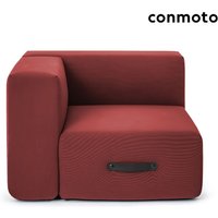 Loungemodul Ecke links für Outdoor Loungesofa - Miami Ecke links - Miami Ecke links / Rot / mit Abdeckhaube von Gartentraum.de