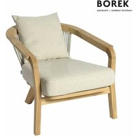 Loungesessel aus Teakholz und Rope - natural - Sessel Chepri / mit Cover von Gartentraum.de