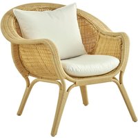 Loungesessel für den Garten in natürlicher Rattanoptik - Sessel Kjer / Beige von Gartentraum.de