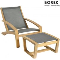 Loungeset Hocker & Sessel von Borek - Teakholz - Lounge Luxx von Gartentraum.de