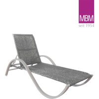 MBM Gartenliege aus Aluminium, Resysta & Kunststoffgeflecht - verstellbar - Sonnenliege Bow / Grau von Gartentraum.de