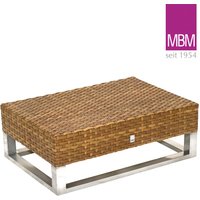 MBM Loungetisch aus Alu & Polyrattan - 60x87cm - eckig - Loungetisch Madrigal / mit Glasplatte von Gartentraum.de