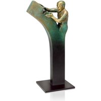 Mann Designerfigur aus Bronze in grün-schwarz - Stele - Nichts ist unmöglich Mann Designerfigur aus Bronze in grün-schwarz - Stele - Nichts ist unmöglich von Gartentraum.de