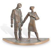 Mann und Frau als Gartenfigur - Bronze - Spaziergang / Bronze Patina Asche von Gartentraum.de