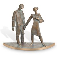 Mann und Frau als Gartenfigur - Bronze - Spaziergang / Bronze Patina Wachsguss von Gartentraum.de