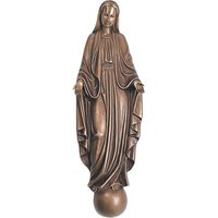 Marien Wandskulptur aus Bronze/Aluminium - Madonna Mondän / 39x14x5,5cm (HxBxT) / Aluminium dunkelgrau von Gartentraum.de