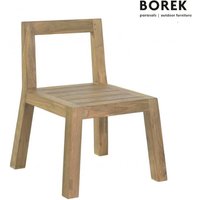 Massiver Holzstuhl von Borek mit Kissen - Stuhl Cadiz / ohne Sitzkissen von Gartentraum.de