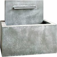 Massiver Wasserfall Brunnen aus Metall mit flachem Ausguss - Xanderana / 110x90x60cm (HxBxT) / Cortenstahl von Gartentraum.de