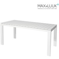 Max&Luuk Gartentisch Aluminium - 160x80cm - eckig - modern - Morris Tisch / Weiß von Gartentraum.de