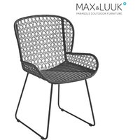 Max & Luuk Stuhl mit Stahlgestell und umflochtener Sitzschale - Charlie Stuhl / ohne Sitzkissen von Gartentraum.de