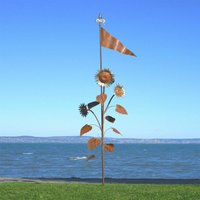 Metall Sonnenblume mit Willkommen - Fahne - Helian / Stahl - Rost von Gartentraum.de