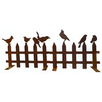 Metall Zaun mit Vögeln - Rost Metall - Saepem / 40x50xm (HxB) von Gartentraum.de