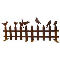 Metall Zaun mit Vögeln - Rost Metall - Saepem / 80x100cm (HxB) von Gartentraum.de