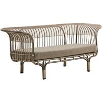 Moccafarbenes Sofa für den Garten aus Alu-Rattan - Gartensofa Enna / Michelangelo Taupe von Gartentraum.de