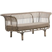 Moccafarbenes Sofa für den Garten aus Alu-Rattan - Gartensofa Enna / Taupe von Gartentraum.de