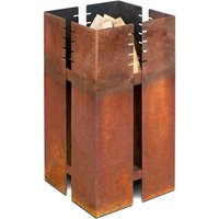 Moderne Feuerschale aus Stahl optional mit Grillrost - Okeanos / mit Grillrost & Sockel von Gartentraum.de
