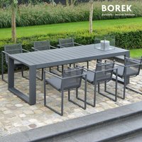 Moderne Garten Sitzgruppe - Aluminium grau - Gartenstühle & Tisch - Borek - Andria Sitzgruppe von Gartentraum.de