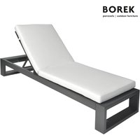 Moderne Gartenliege aus Aluminium - Borek - inkl. Kissen weiß - Vitoria Liege  / Anthrazit von Gartentraum.de