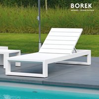 Moderne Gartenliege aus Aluminium - Borek - inkl. Kissen weiß - Vitoria Liege  / Weiß von Gartentraum.de