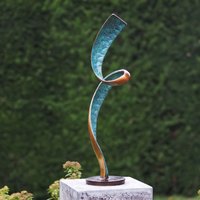 Moderne Gartenplastik Türkis - Bronzeskulptur - Ammara von Gartentraum.de