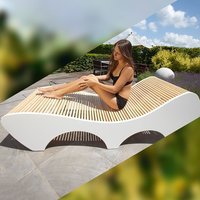 Moderne Holz Relax Liege für die Terrasse - verschiedene Farben - Nefere / Weiß von Gartentraum.de