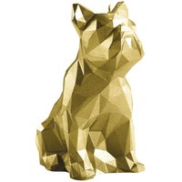 Moderne Hundefigur Bulldogge als Kerze - vegan aus Wachs - Bruno / Gold von Gartentraum.de