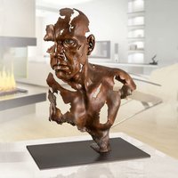 Moderne Künstlerbüste - limitierte Mann Bronzeskulptur - Face to Face von Gartentraum.de