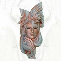 Moderne venezianische Maske als Gartenfigur inkl. Ständer - Levante / Kupfer von Gartentraum.de