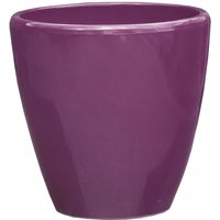 Moderner Blumentopf für außen - Steinzeug frostfest - rund - fuchsia - Akaste Roza / 30x30cm (DmxH) von Gartentraum.de