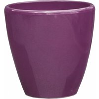 Moderner Blumentopf für außen - Steinzeug frostfest - rund - fuchsia - Akaste Roza / 35x35cm (DmxH) von Gartentraum.de