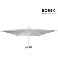 Moderner Design Ampelschirm mit Alu Gestell - Borek - mit Kurbel - kippbar - Rodi Sonnenschirm white / 350x350cm von Gartentraum.de