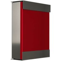 Moderner Design Briefkasten aus Edelstahl mit roter Front - Eris Moderner Design Briefkasten aus Edelstahl mit roter Front - Eris von Gartentraum.de