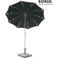 Moderner Design Sonnenschirm von Borek - rund - höhenverstellbar & neigbar - Edelstahl - Flower Sonnenschirm / Weiß von Gartentraum.de