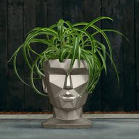 Moderner Frauen Kopf Pflanztopf aus Beton - Aphrodite Design - Morahby / Bronze glänzend von Gartentraum.de