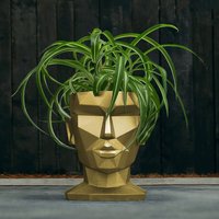 Moderner Frauen Kopf Pflanztopf aus Beton - Aphrodite Design - Morahby / Gold glänzend von Gartentraum.de