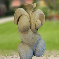 Moderner Frauen Torso - Zenata / Antikgrau von Gartentraum.de