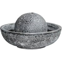 Moderner Gartenbrunnen in antik schwarz - Sandblast - Nutara / 40x65cm (HxDm) von Gartentraum.de