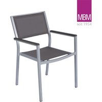 Moderner Gartenstuhl von MBM - Metall, Resysta & Outdoorgewebe - Sessel Brisbane / Aluminium von Gartentraum.de