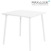 Moderner Gartentisch quadratisch - 80x80cm - Aluminium - Max&Luuk - George Tisch / Weiß von Gartentraum.de