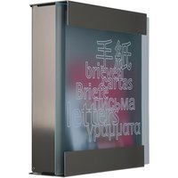 Moderner Glas & Edelstahl Briefkasten Design Beschriftung - Persephone von Gartentraum.de