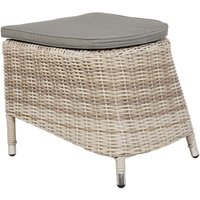 Moderner Outdoor-Hocker aus Rattangeflecht - Gartenhocker Refi / Beige-Taupe von Gartentraum.de